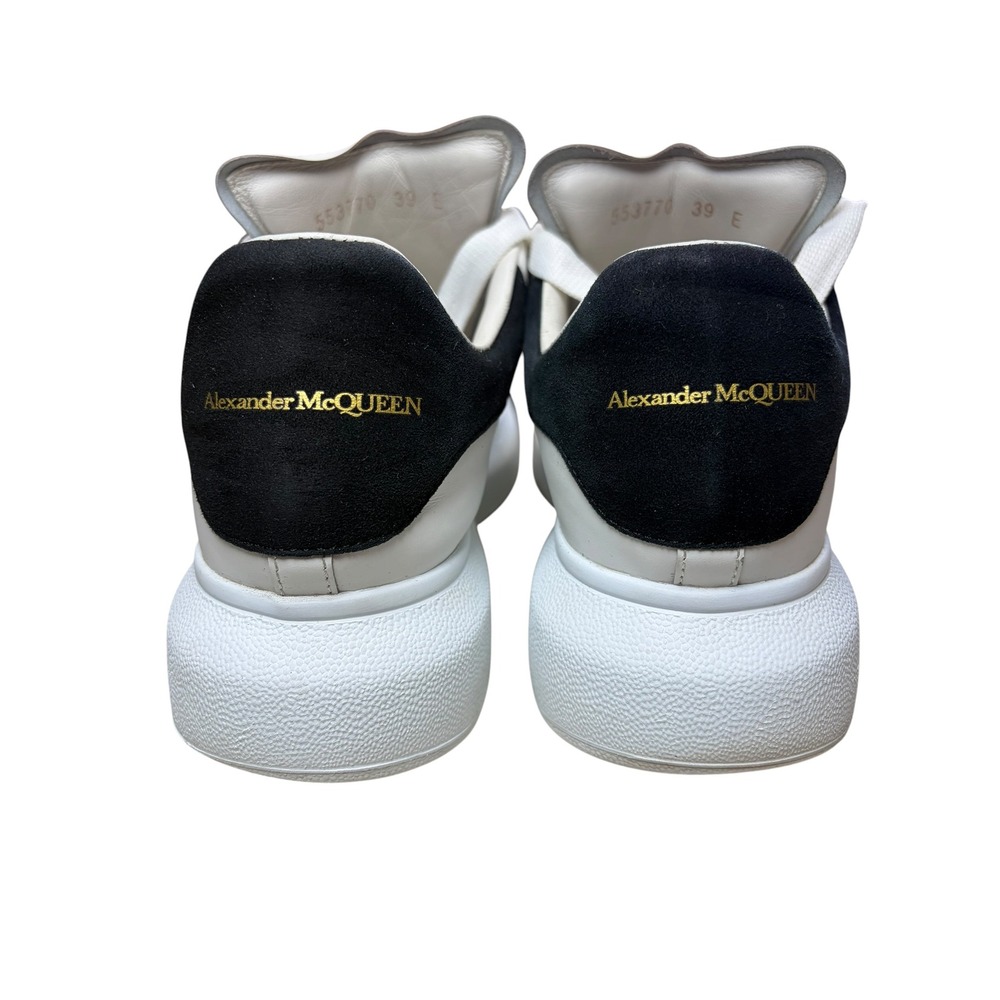 Alexander McQueen White Leather Sneakers with Black Heel - Picture 5 of 16